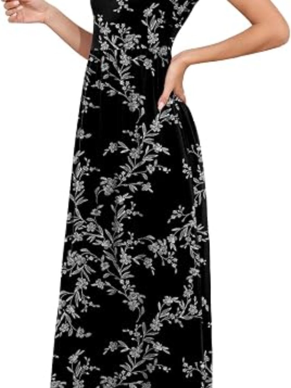 Womens 2026 Maxi Dresses Empire Waist Long Summer Dress Casual Cap Short Sleeve - Picture 3 of 5